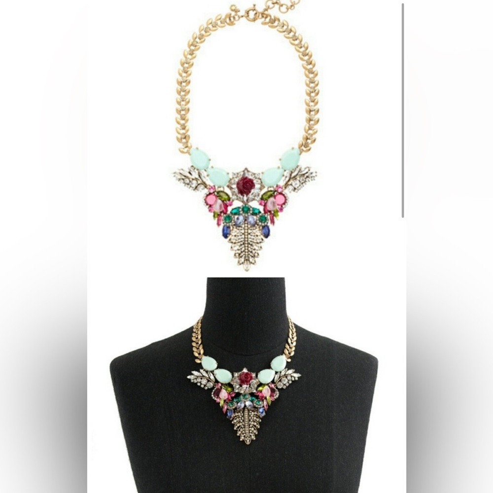 Rare! JCREW Mint Stone Statement Necklace